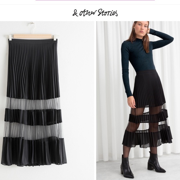 EUC & Other Stories Pleated See-through Midi Skirt - Picture 2 of 14